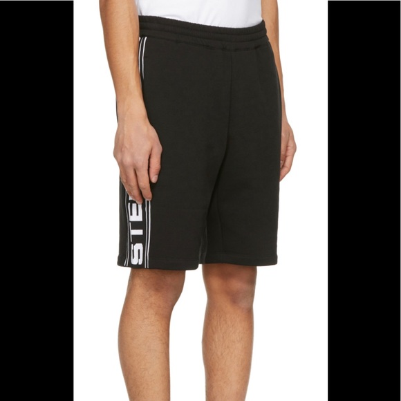 Stella Mccartney Mens Black Shared Fleece Shorts - Picture 3 of 9